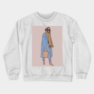 Fashion woman illustration autumn style Crewneck Sweatshirt